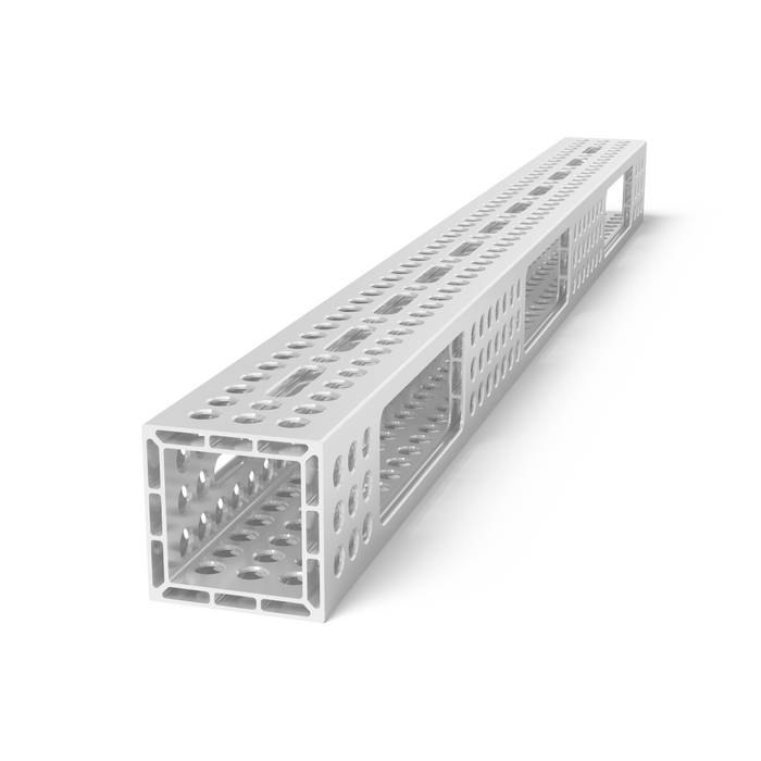 Aluminum profile U-shape 1200x100x100 with elongated hole