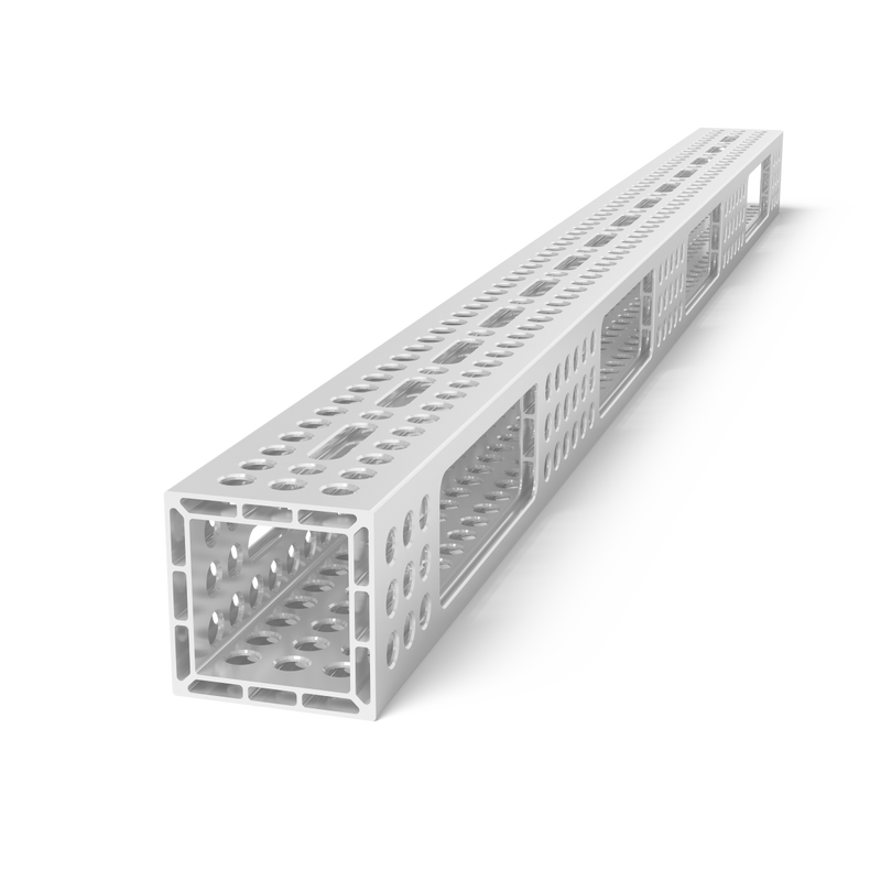 Aluminum profile U-shape 1500x100x100 with elongated hole