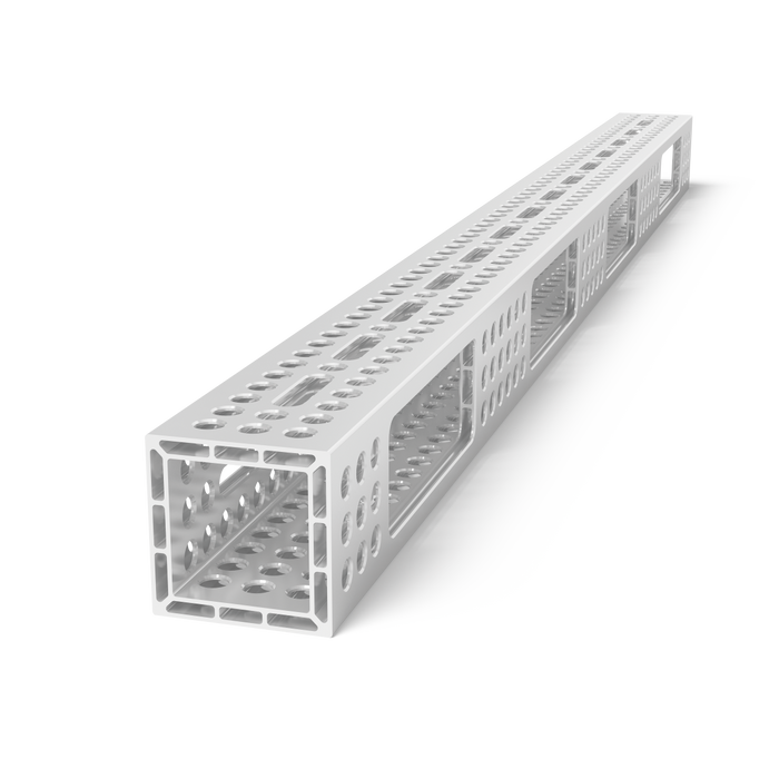 Aluminum profile U-shape 1500x100x100 with elongated hole