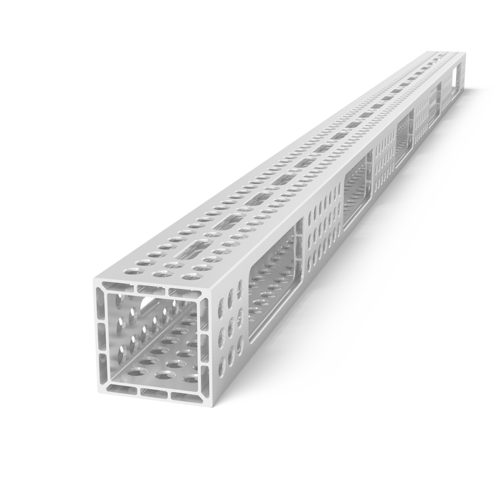 Aluminum profile U-shape 2000x100x100 with elongated hole