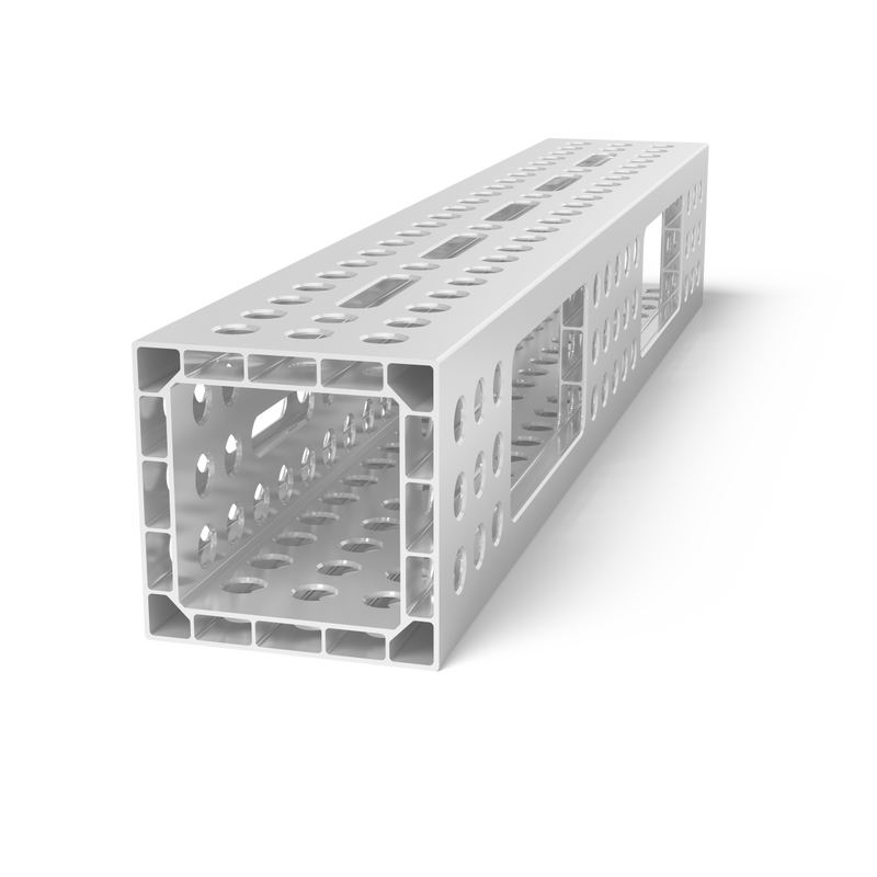 Aluminum profile U-shape 1200x200x200 with elongated hole
