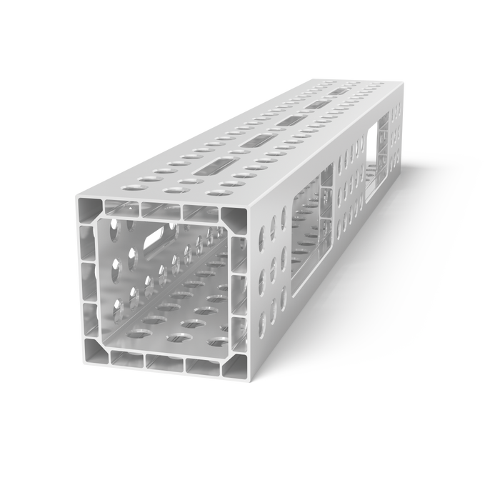 Aluminum profile U-shape 1200x200x200 with elongated hole