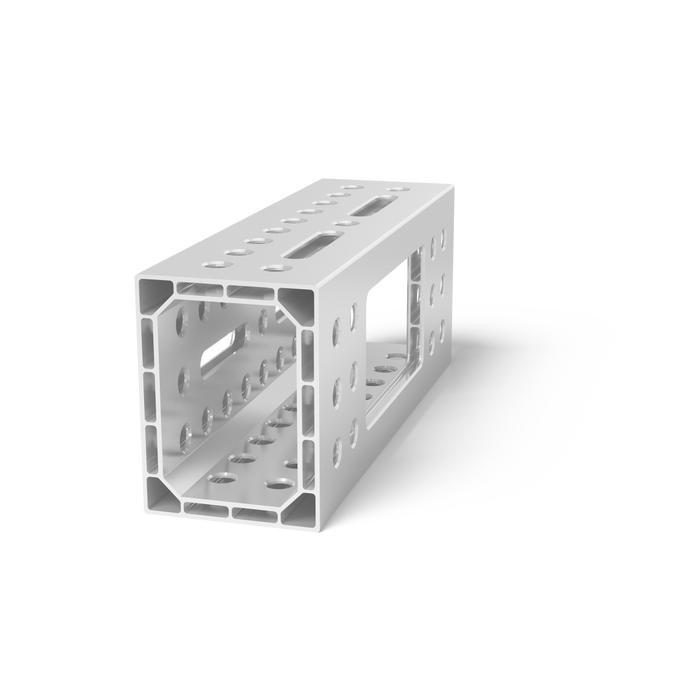 Aluminum profile U-shape 500x200x150 with elongated hole