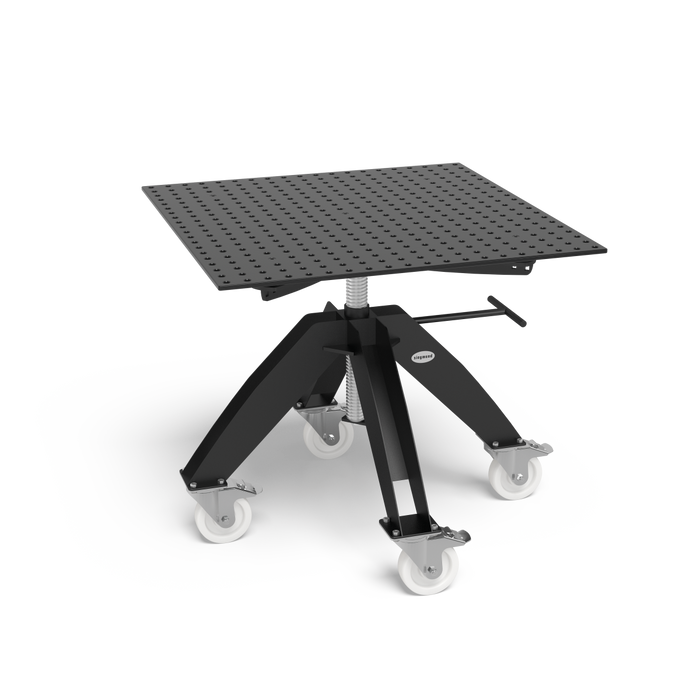Rotating table height adjustable portable incl. Perforated plate 1000x1000x12
