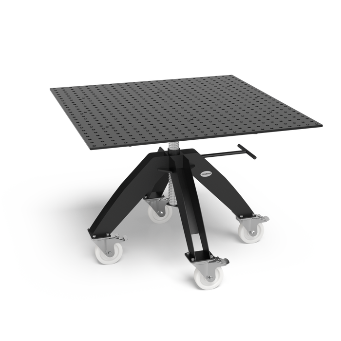 Rotating table height adjustable portable incl. Perforated plate 1200x1200x12