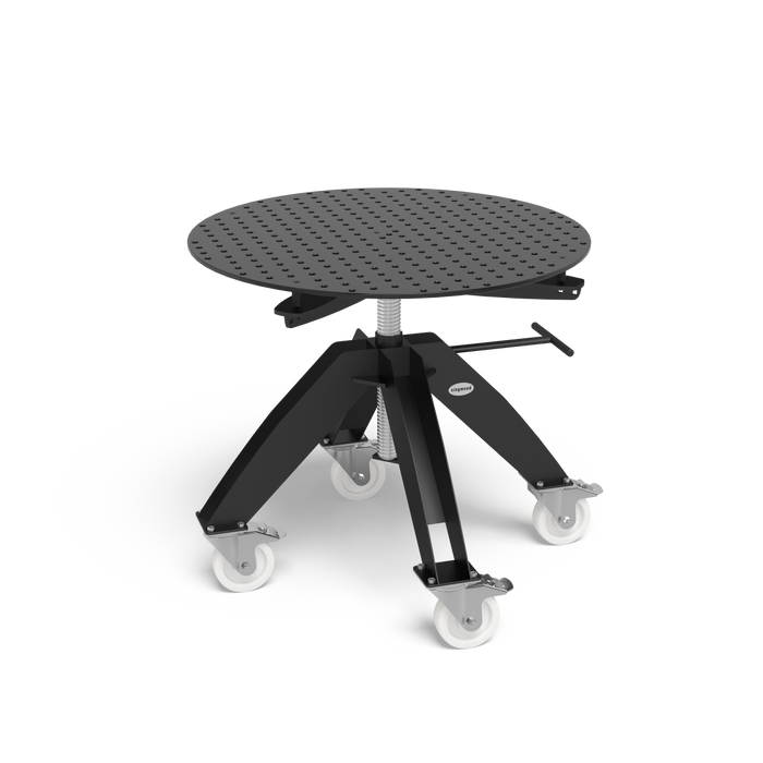Rotating table height adjustable portable incl. Perforated plate Ø 1000