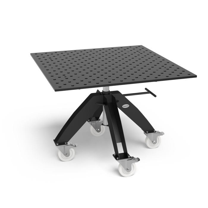 Rotating table height adjustable portable incl. Perforated plate 1200x1200x18