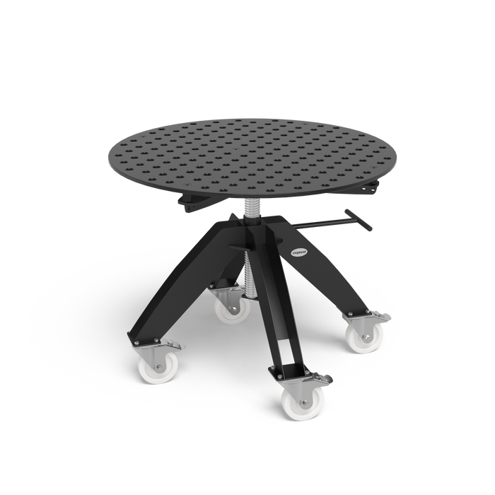 Rotating table height adjustable portable incl. Perforated plate Ø 1100